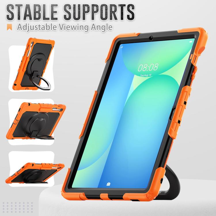 For Samsung Galaxy Tab S10 FE+ D Type Silicone Hybrid PC Tablet Case with Handle Holder
