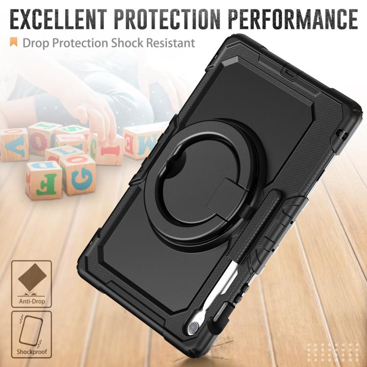 For Samsung Galaxy Tab S10 FE+ D Type Silicone Hybrid PC Tablet Case with Handle Holder