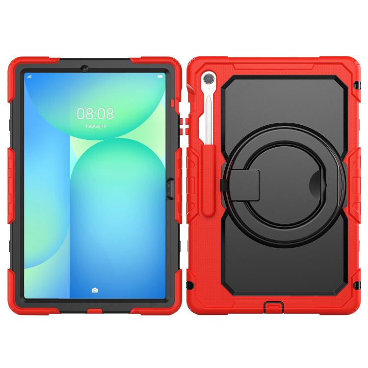For Samsung Galaxy Tab S10 FE+ D Type Silicone Hybrid PC Tablet Case with Handle Holder