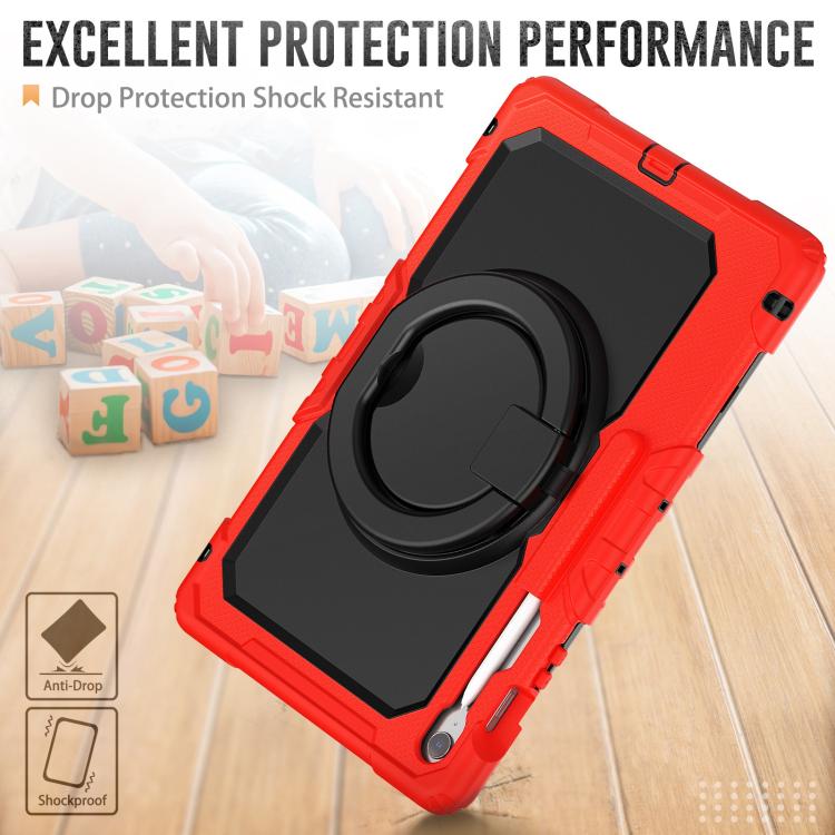 For Samsung Galaxy Tab S10 FE+ D Type Silicone Hybrid PC Tablet Case with Handle Holder