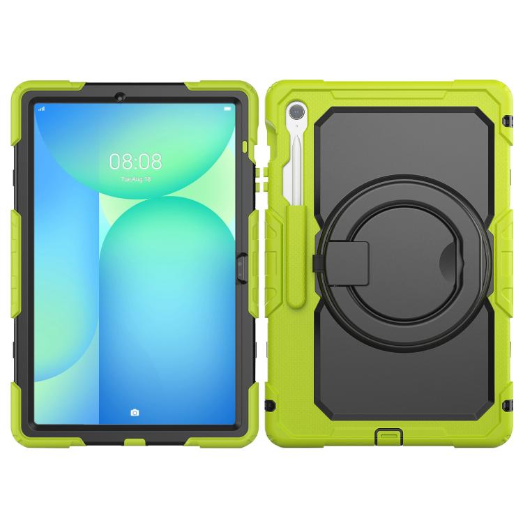 For Samsung Galaxy Tab S10 FE+ D Type Silicone Hybrid PC Tablet Case with Handle Holder