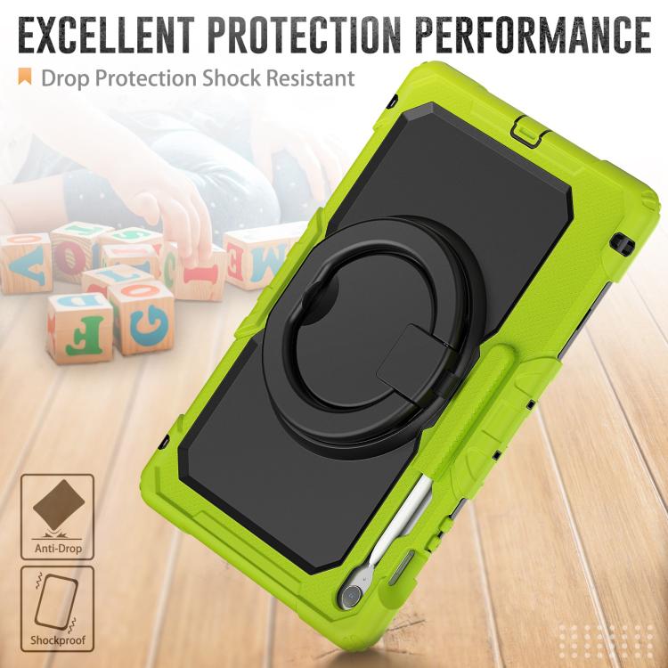 For Samsung Galaxy Tab S10 FE+ D Type Silicone Hybrid PC Tablet Case with Handle Holder