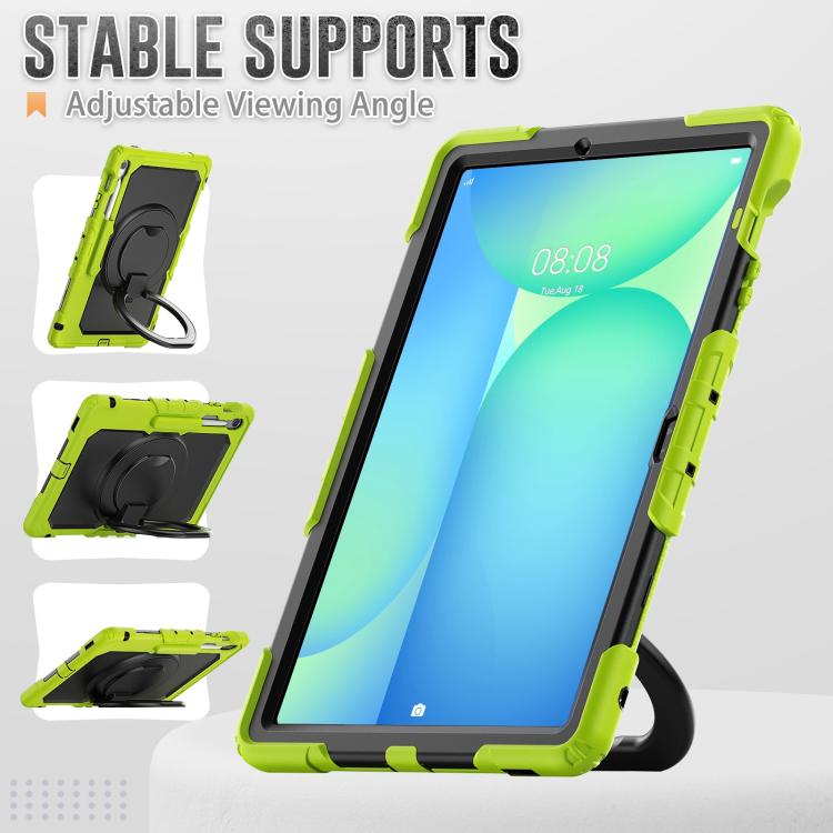 For Samsung Galaxy Tab S10 FE+ D Type Silicone Hybrid PC Tablet Case with Handle Holder
