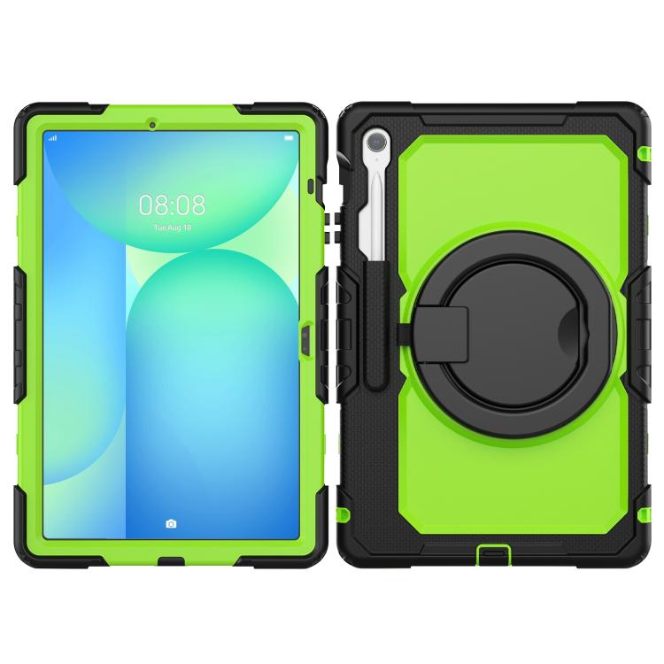 For Samsung Galaxy Tab S10 FE+ D Type Silicone Hybrid PC Tablet Case with Handle Holder