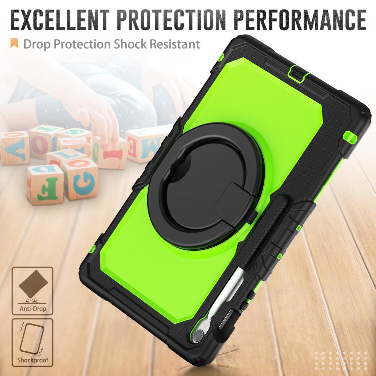 For Samsung Galaxy Tab S10 FE+ D Type Silicone Hybrid PC Tablet Case with Handle Holder