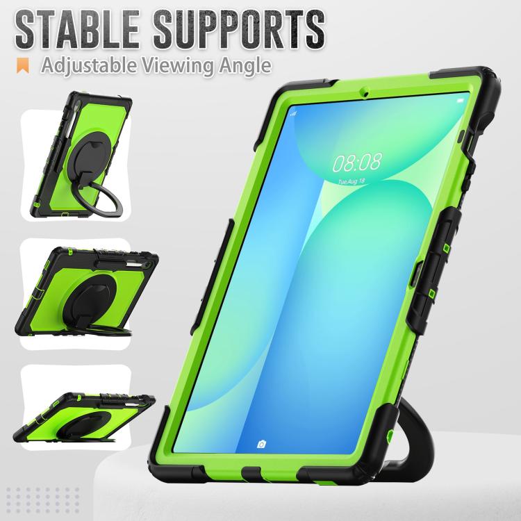 For Samsung Galaxy Tab S10 FE+ D Type Silicone Hybrid PC Tablet Case with Handle Holder