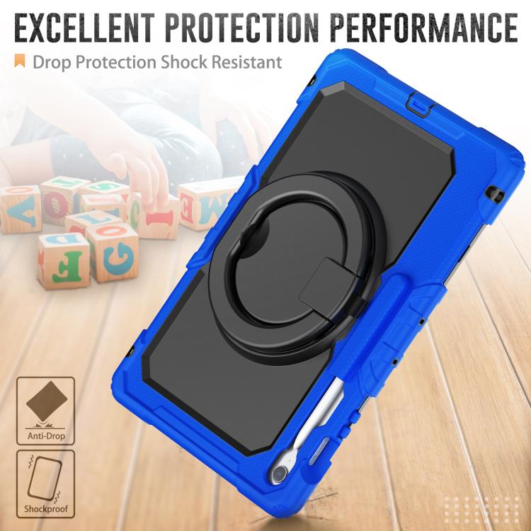 For Samsung Galaxy Tab S10 FE+ D Type Silicone Hybrid PC Tablet Case with Handle Holder