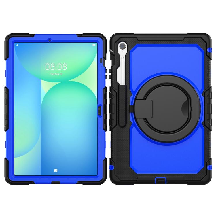 For Samsung Galaxy Tab S10 FE+ D Type Silicone Hybrid PC Tablet Case with Handle Holder