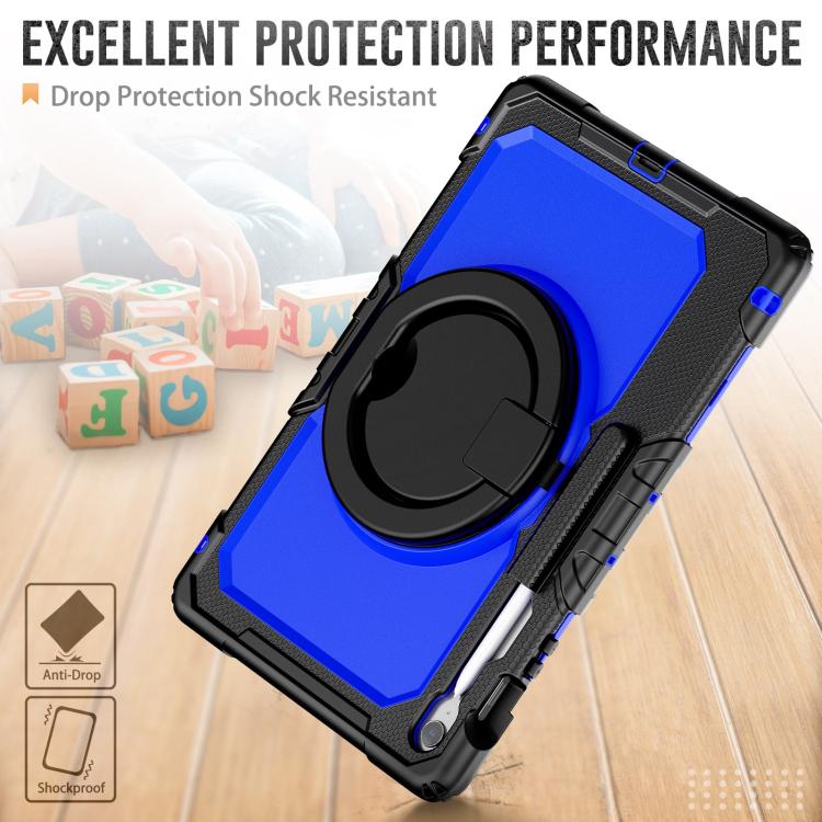For Samsung Galaxy Tab S10 FE+ D Type Silicone Hybrid PC Tablet Case with Handle Holder