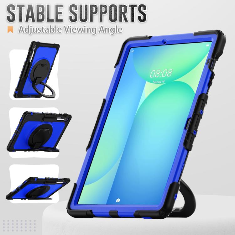 For Samsung Galaxy Tab S10 FE+ D Type Silicone Hybrid PC Tablet Case with Handle Holder