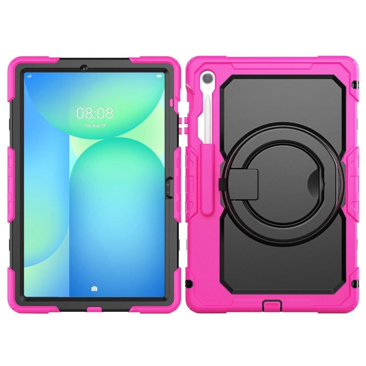 For Samsung Galaxy Tab S10 FE+ D Type Silicone Hybrid PC Tablet Case with Handle Holder