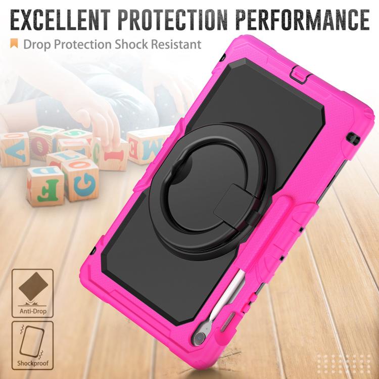 For Samsung Galaxy Tab S10 FE+ D Type Silicone Hybrid PC Tablet Case with Handle Holder