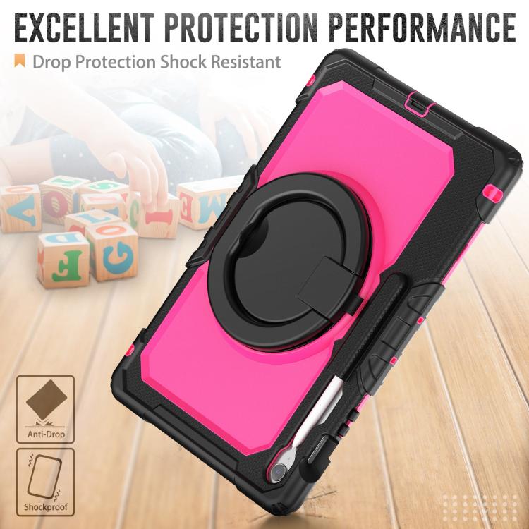 For Samsung Galaxy Tab S10 FE+ D Type Silicone Hybrid PC Tablet Case with Handle Holder