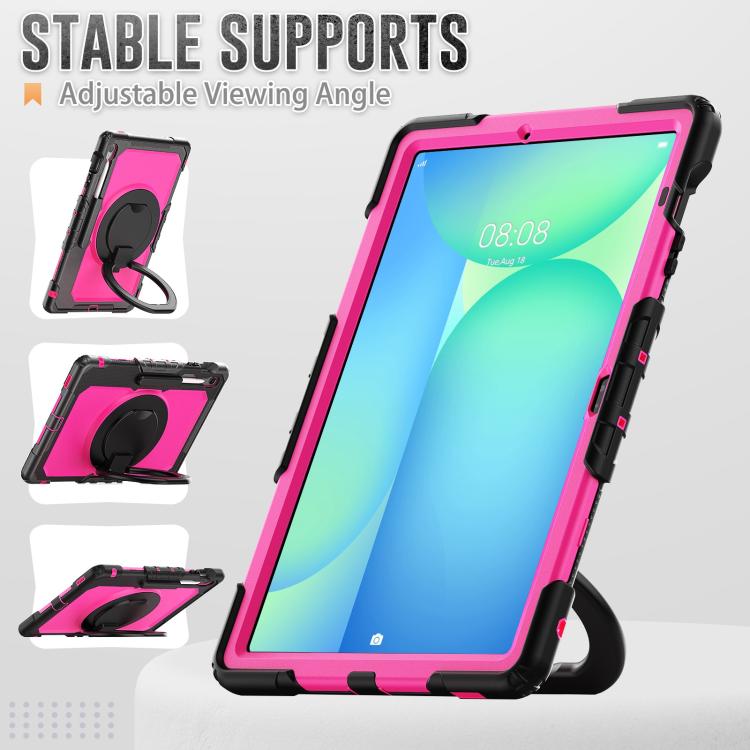 For Samsung Galaxy Tab S10 FE+ D Type Silicone Hybrid PC Tablet Case with Handle Holder
