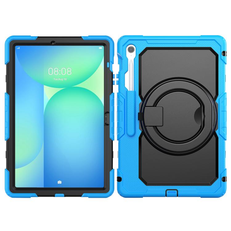 For Samsung Galaxy Tab S10 FE+ D Type Silicone Hybrid PC Tablet Case with Handle Holder