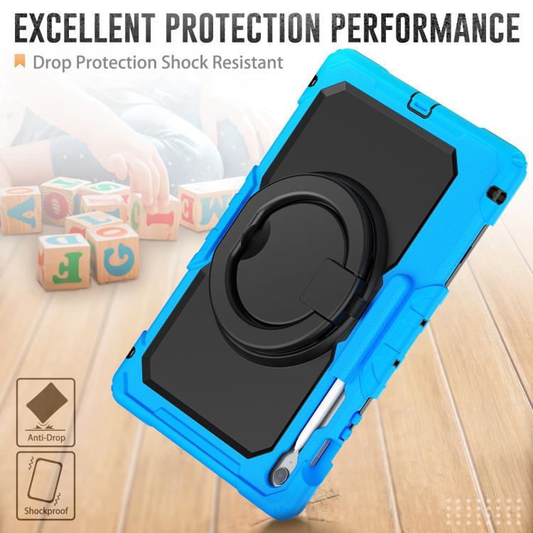 For Samsung Galaxy Tab S10 FE+ D Type Silicone Hybrid PC Tablet Case with Handle Holder