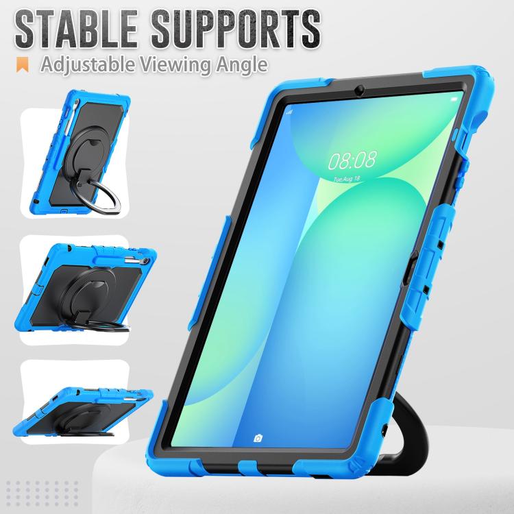 For Samsung Galaxy Tab S10 FE+ D Type Silicone Hybrid PC Tablet Case with Handle Holder