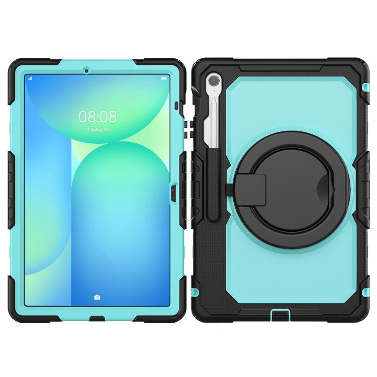 For Samsung Galaxy Tab S10 FE+ D Type Silicone Hybrid PC Tablet Case with Handle Holder