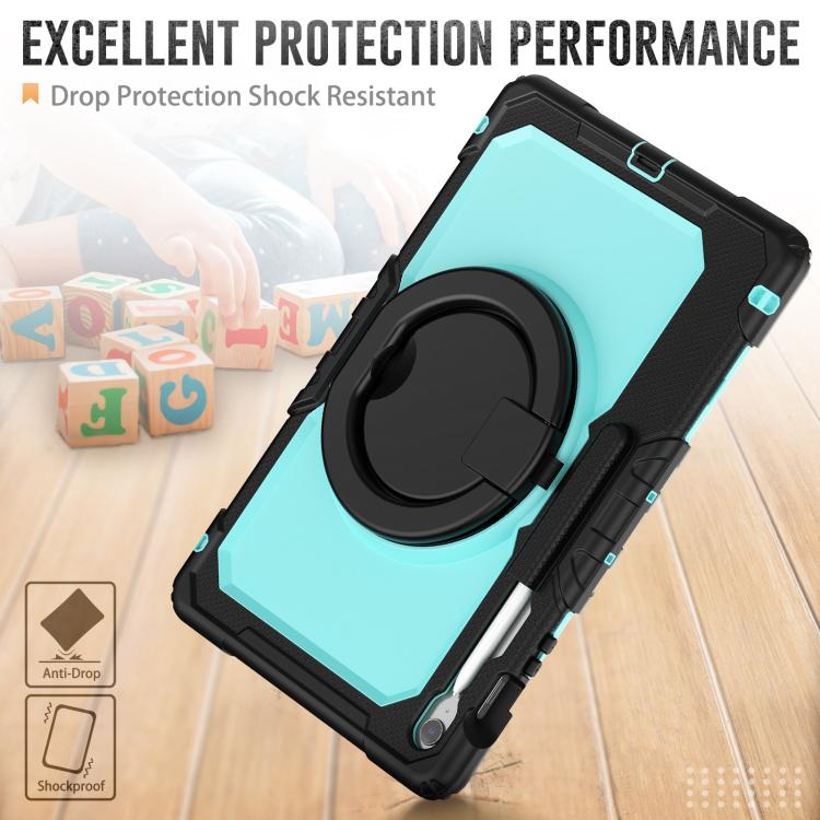 For Samsung Galaxy Tab S10 FE+ D Type Silicone Hybrid PC Tablet Case with Handle Holder