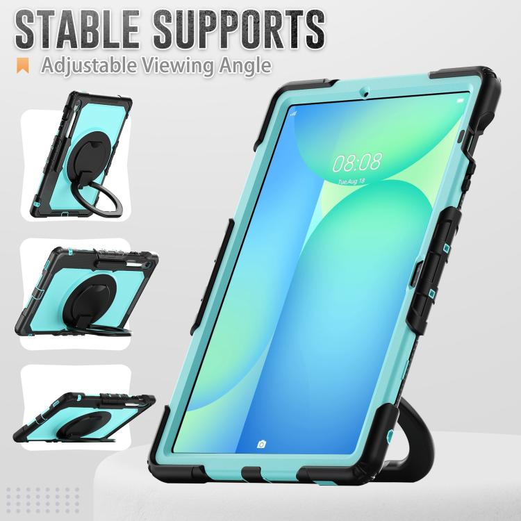 For Samsung Galaxy Tab S10 FE+ D Type Silicone Hybrid PC Tablet Case with Handle Holder