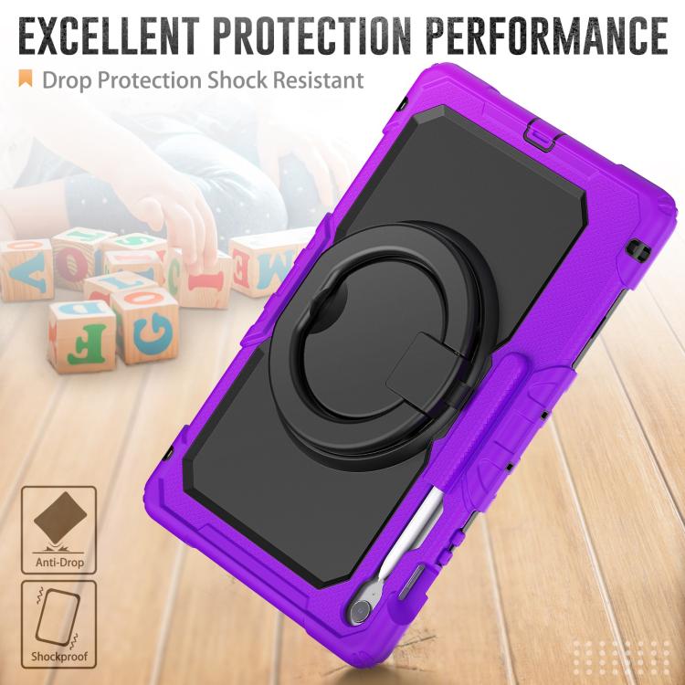 For Samsung Galaxy Tab S10 FE+ D Type Silicone Hybrid PC Tablet Case with Handle Holder