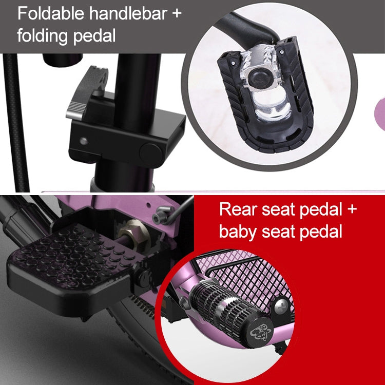 Adiman Folding Electric Bicycle Mini Adult Scooter Three Seats Electromobile With 8A Lithium Battery
