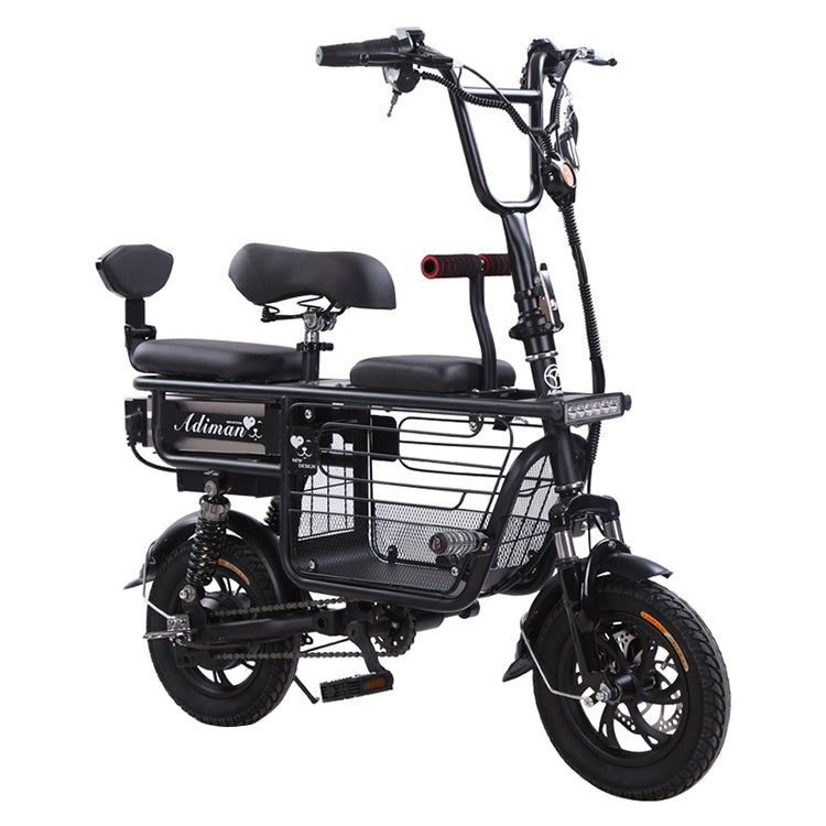 Adiman Folding Electric Bicycle Mini Adult Scooter Three Seats Electromobile With 15A Lithium Battery