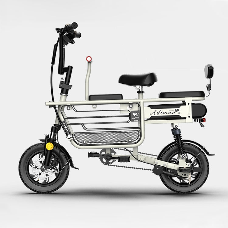 Adiman Folding Electric Bicycle Mini Adult Scooter Three Seats Electromobile With 15A Lithium Battery