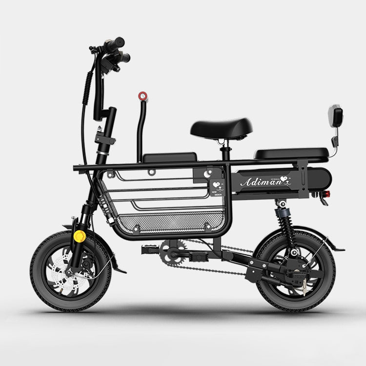 Adiman Folding Electric Bicycle Mini Adult Scooter Three Seats Electromobile With 20A Lithium Battery