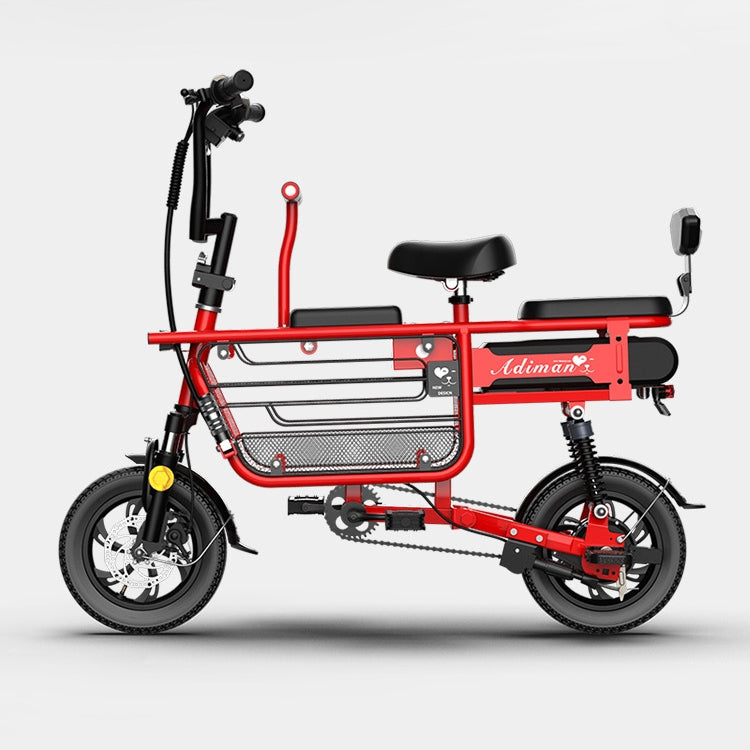 Adiman Folding Electric Bicycle Mini Adult Scooter Three Seats Electromobile With 20A Lithium Battery