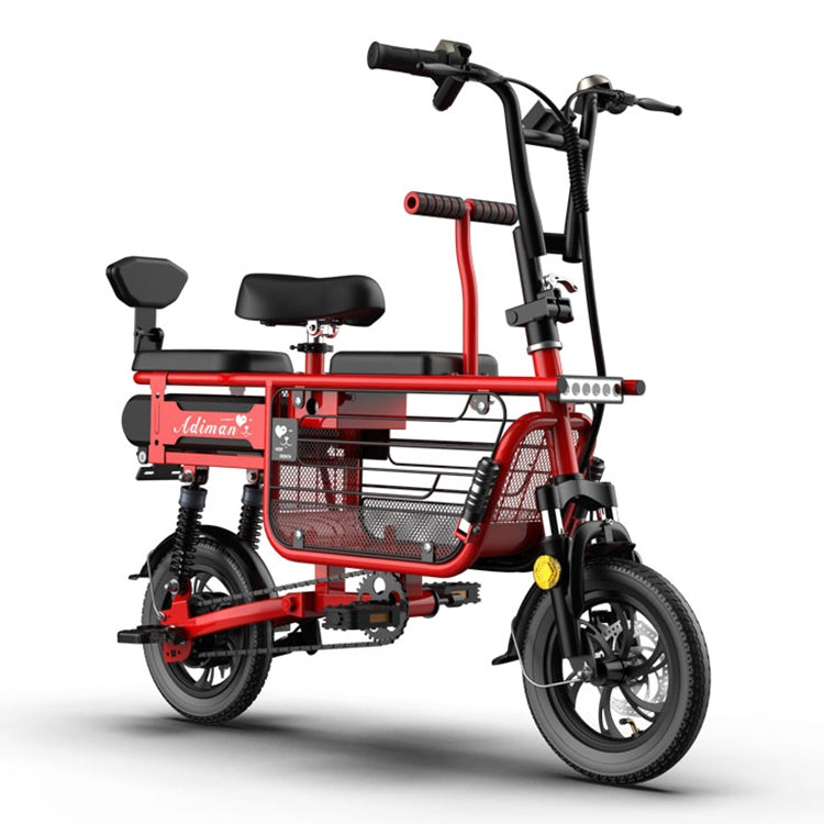 Adiman Folding Electric Bicycle Mini Adult Scooter Three Seats Electromobile With 25A Lithium Battery