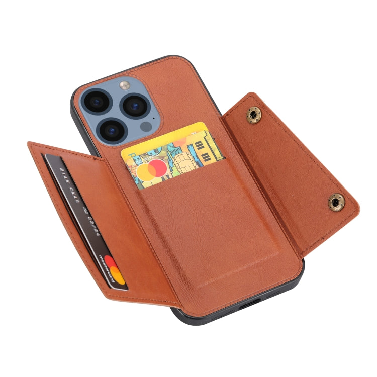 For iPhone 16 Pro Max Double Buckle Card Slots PU + TPU Phone Case