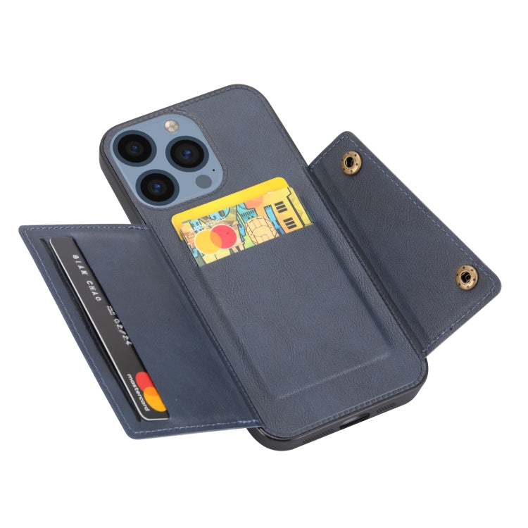 For iPhone 16 Pro Max Double Buckle Card Slots PU + TPU Phone Case