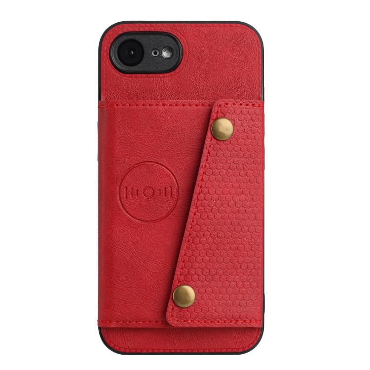 For iPhone 17e / 16e Double Buckle Card Slots PU + TPU Phone Case