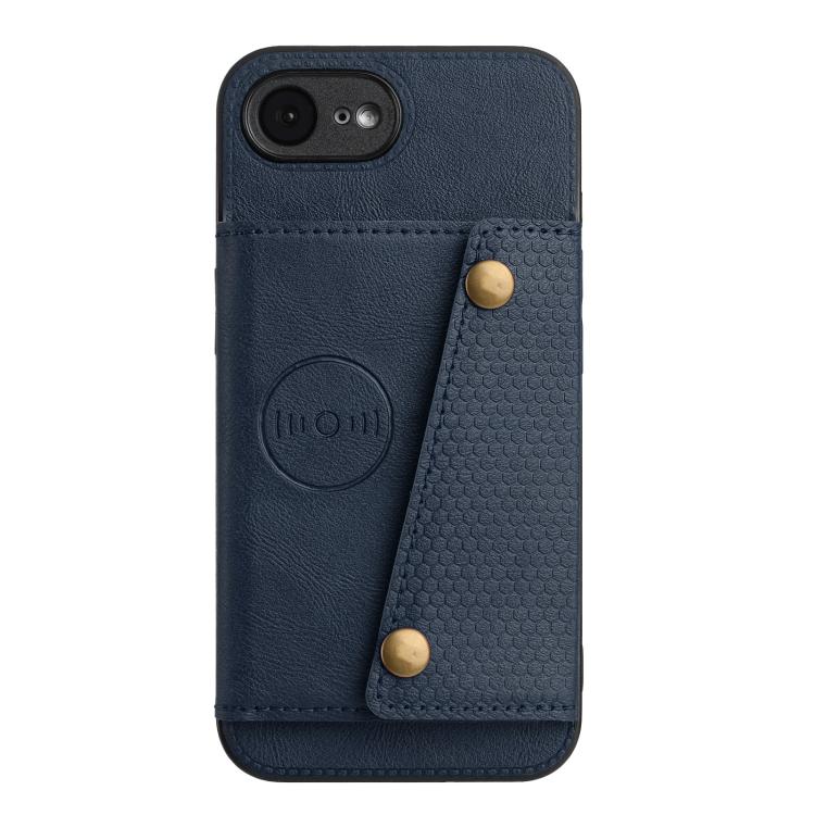 For iPhone 17e / 16e Double Buckle Card Slots PU + TPU Phone Case