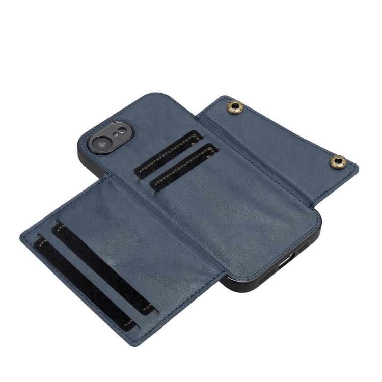 For iPhone 17e / 16e Double Buckle Card Slots PU + TPU Phone Case