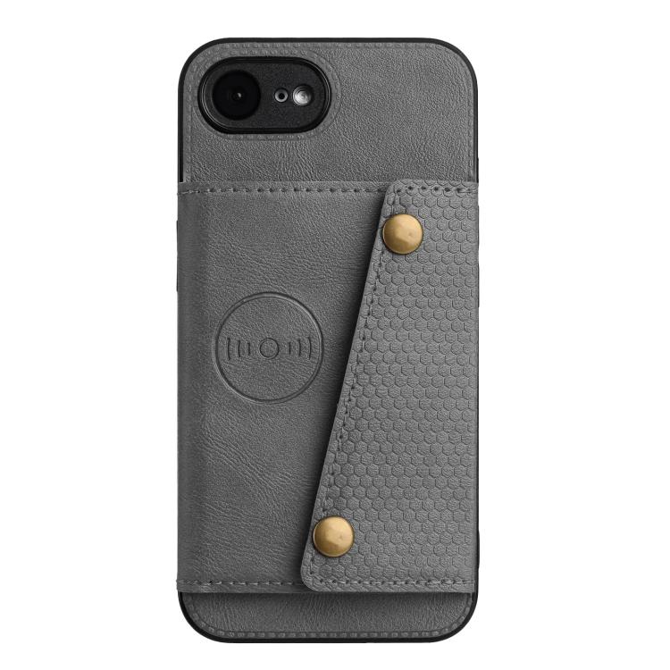 For iPhone 17e / 16e Double Buckle Card Slots PU + TPU Phone Case