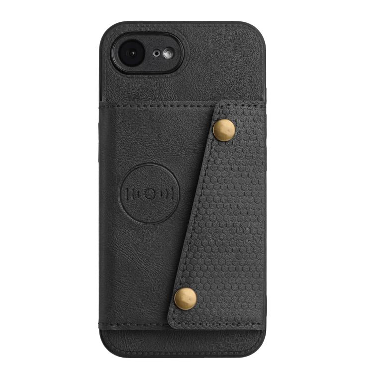 For iPhone 17e / 16e Double Buckle Card Slots PU + TPU Phone Case