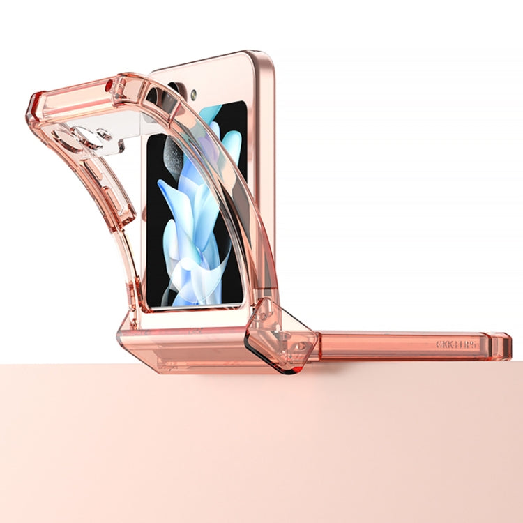 For Samsung Galaxy Z Flip5 GKK Electroplated Airbag Hinge Shockproof Phone Case with Ring Holder
