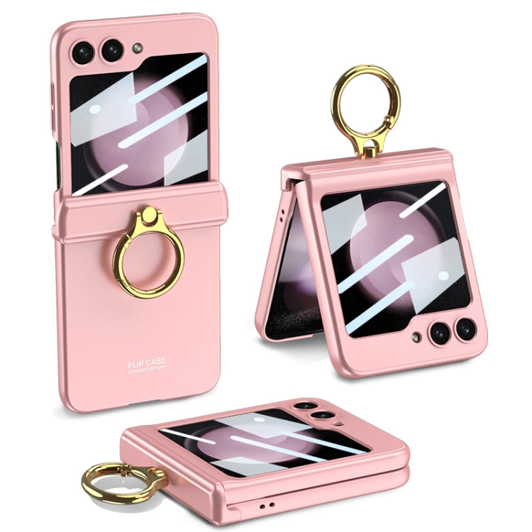 For Samsung Galaxy Z Flip5 GKK Integrated Magnetic Hinge Phone Case with Ring Holder