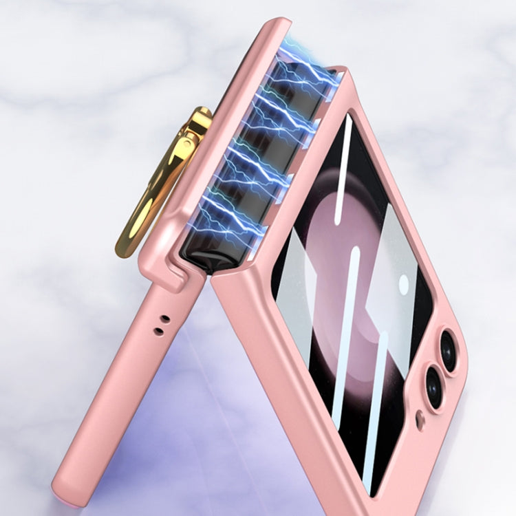 For Samsung Galaxy Z Flip5 GKK Integrated Magnetic Hinge Phone Case with Ring Holder