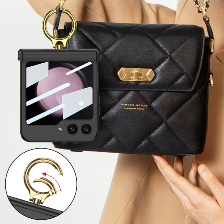 For Samsung Galaxy Z Flip5 GKK Integrated Magnetic Hinge Phone Case with Ring Holder