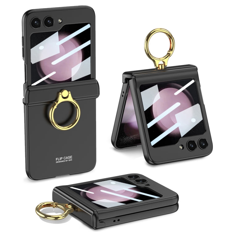 For Samsung Galaxy Z Flip5 GKK Integrated Magnetic Hinge Phone Case with Ring Holder