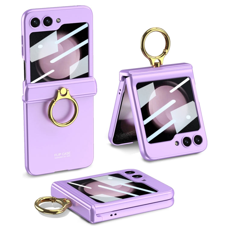 For Samsung Galaxy Z Flip5 GKK Integrated Magnetic Hinge Phone Case with Ring Holder