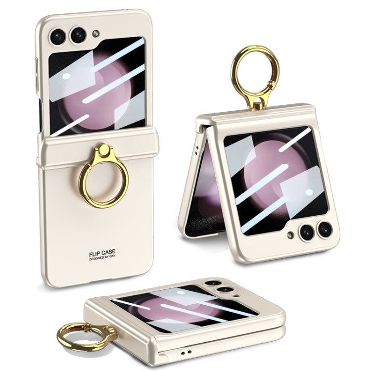 For Samsung Galaxy Z Flip5 GKK Integrated Magnetic Hinge Phone Case with Ring Holder