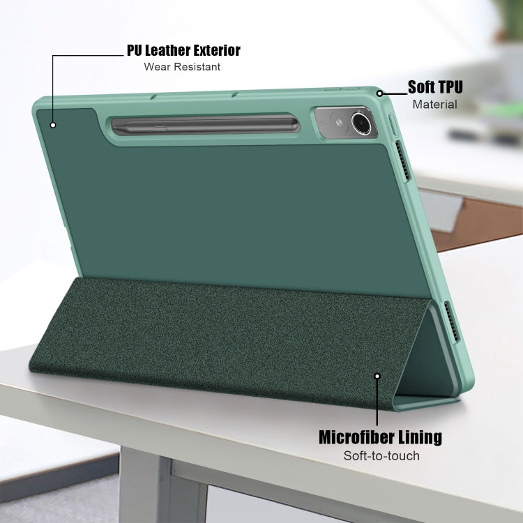 For Lenovo Tab P12 12.7 2023 3-folding TPU Smart Leather Tablet Case