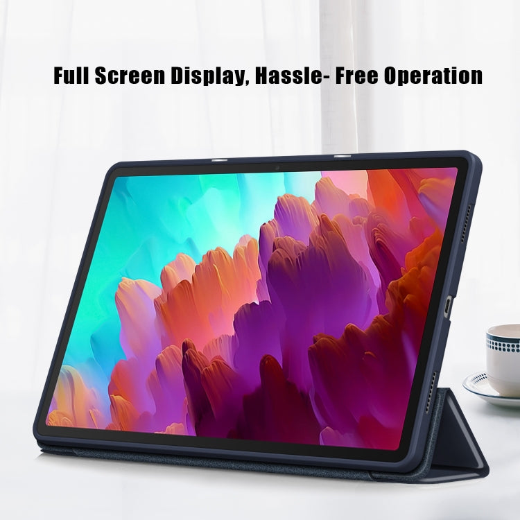 For Lenovo Tab P12 12.7 2023 3-folding TPU Smart Leather Tablet Case