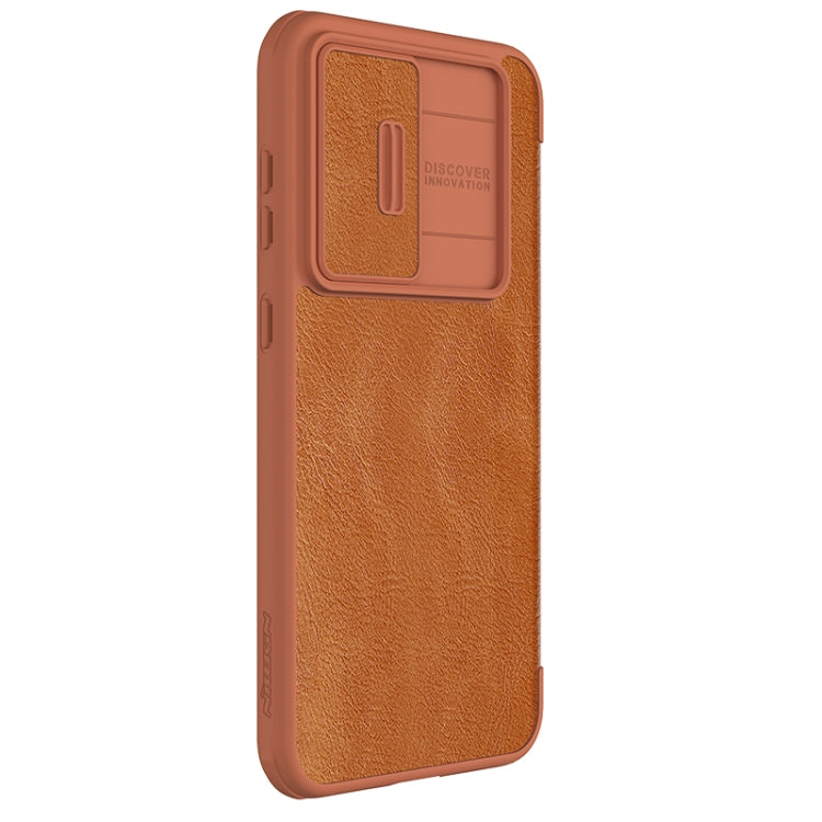 For Samsung Galaxy S23 FE 5G NILLKIN QIN Series Pro Sliding Camera Cover Design Leather Phone Case