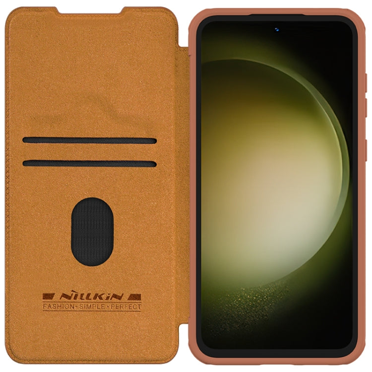 For Samsung Galaxy S23 FE 5G NILLKIN QIN Series Pro Sliding Camera Cover Design Leather Phone Case