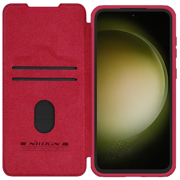 For Samsung Galaxy S23 FE 5G NILLKIN QIN Series Pro Sliding Camera Cover Design Leather Phone Case